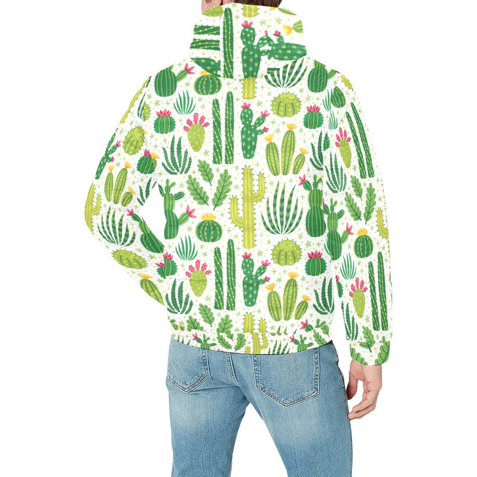 Cactus pattern copy Men's Padded Hooded Jacket