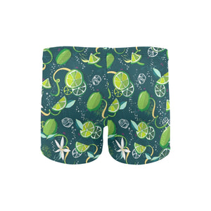 Lime ice flower pattern Men's Swimming Trunks