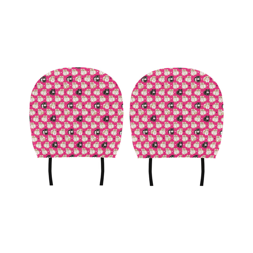 Guinea Pig Pattern Print Design 01 Car Headrest Cover