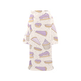 Cakes pies tarts muffins and eclairs purple bluebe Blanket Robe with Sleeves