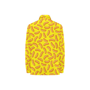 Sausage Pattern Print Design 01 Women's Long Sleeve Polo Shirt
