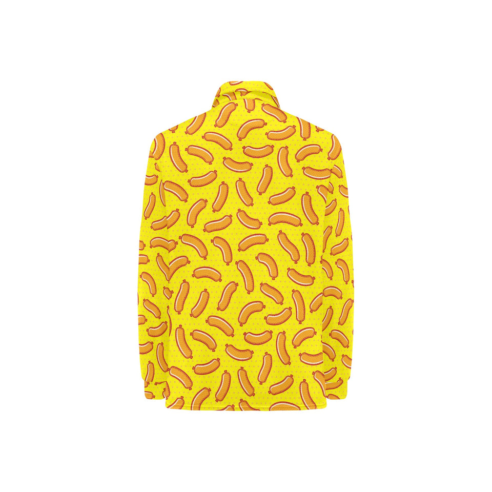 Sausage Pattern Print Design 01 Women's Long Sleeve Polo Shirt