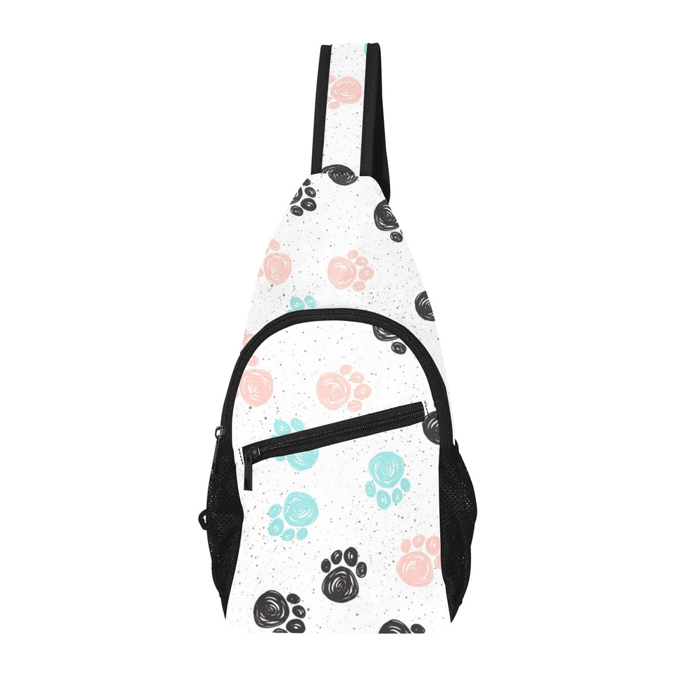 Dog Paws Pattern Print Design 04 All Over Print Chest Bag