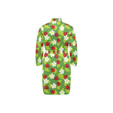 Ladybug Pattern Print Design 01 Men's Long Sleeve Belted Night Robe