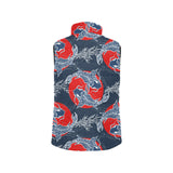 Koi Fish Carp Fishs hand drawn japanese art Women's Padded Vest