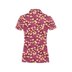 Popcorn Pattern Print Design 02 Women's All Over Print Polo Shirt