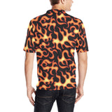 Fire flame dark pattern Men's All Over Print Polo Shirt