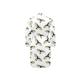 Eagle Pattern Print Design 03 Men's Long Sleeve Belted Night Robe