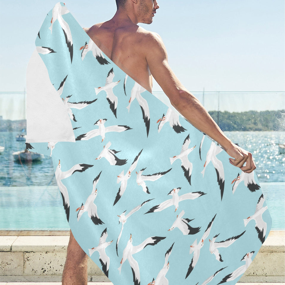 Seagull Pattern Print Design 01 Beach Towel