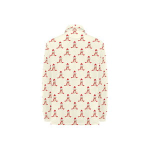 Golden Retriever Pattern Print Design 01 Women's Long Sleeve Polo Shirt