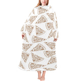 Hand drawn pizza pattern Blanket Robe with Sleeves