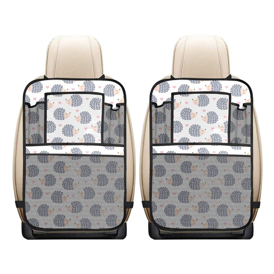 Hedgehog Pattern Print Design 04 Car Seat Back Organizer