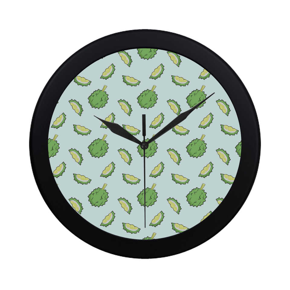 Durian pattern blue background Elegant Black Wall Clock