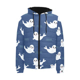 Cute white baby sea lion seal pattern Men's Padded Hooded Jacket