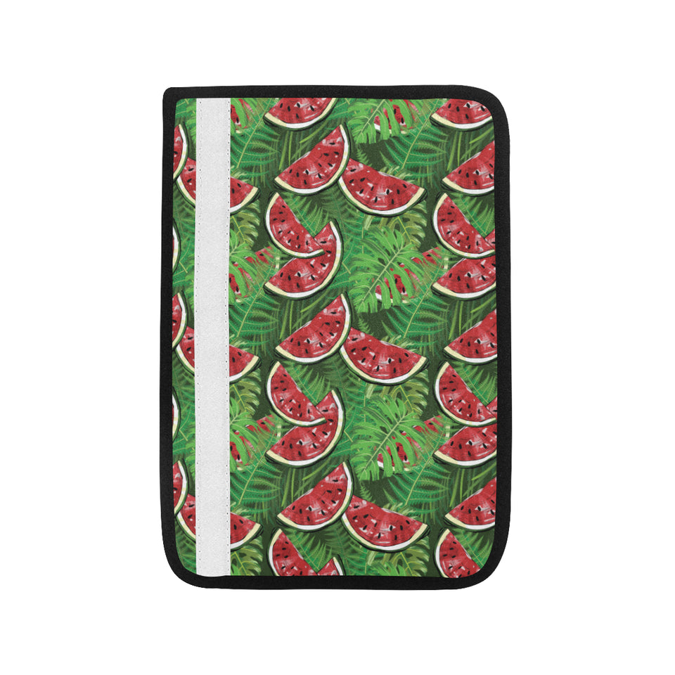 Watermelons tropical palm leaves pattern backgroun Car Seat Belt Cover