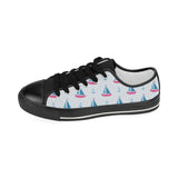 Sailboat anchor pattern Kids' Boys' Girls' Low Top Canvas Shoes Black