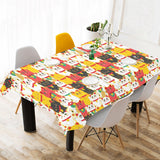 Colorful Maneki neko cat pattern Tablecloth