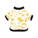 French fries white paper box pattern All Over Print Pet Dog Round Neck Fuzzy Shirt