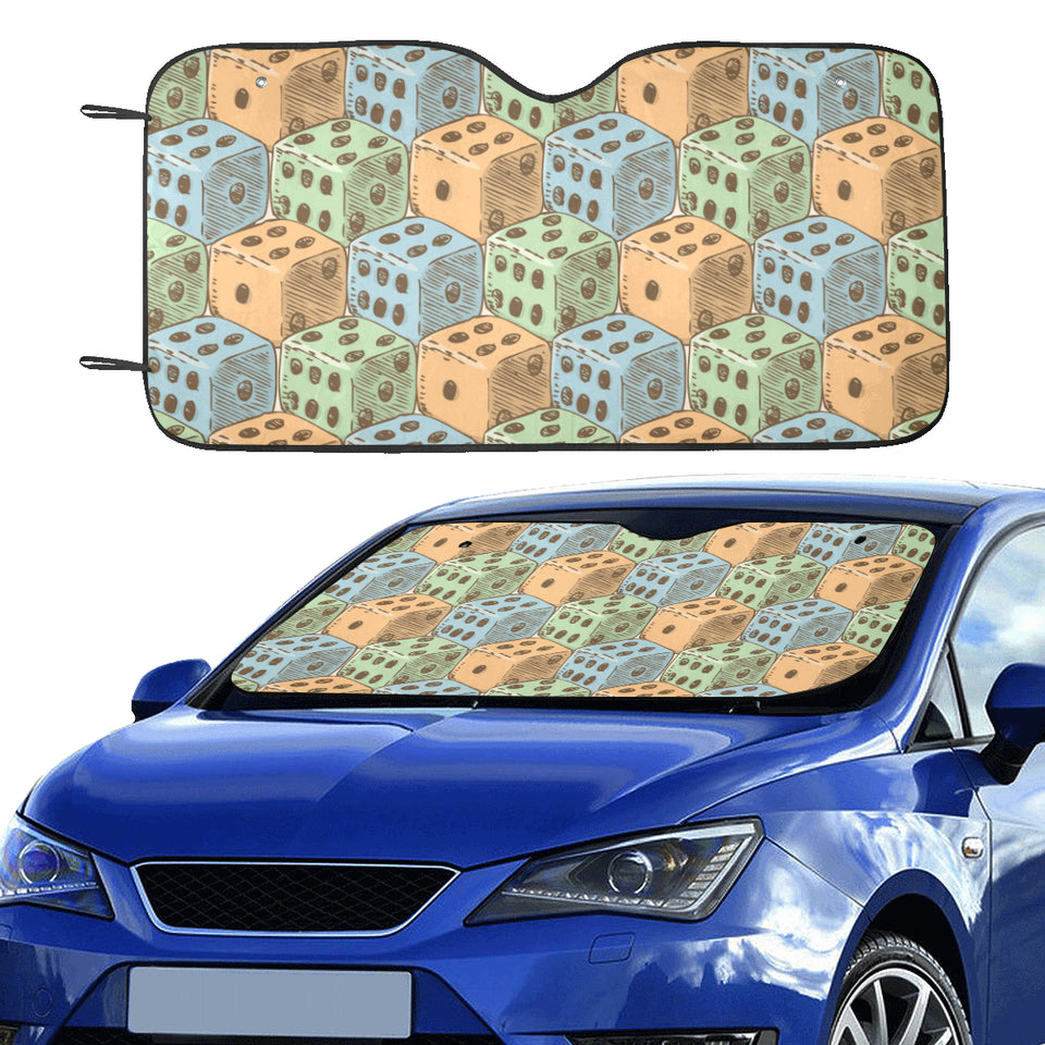 Dice Pattern Print Design 05 Car Sun Shade