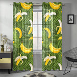 Banana Palm Leaves pattern Gauze Curtain