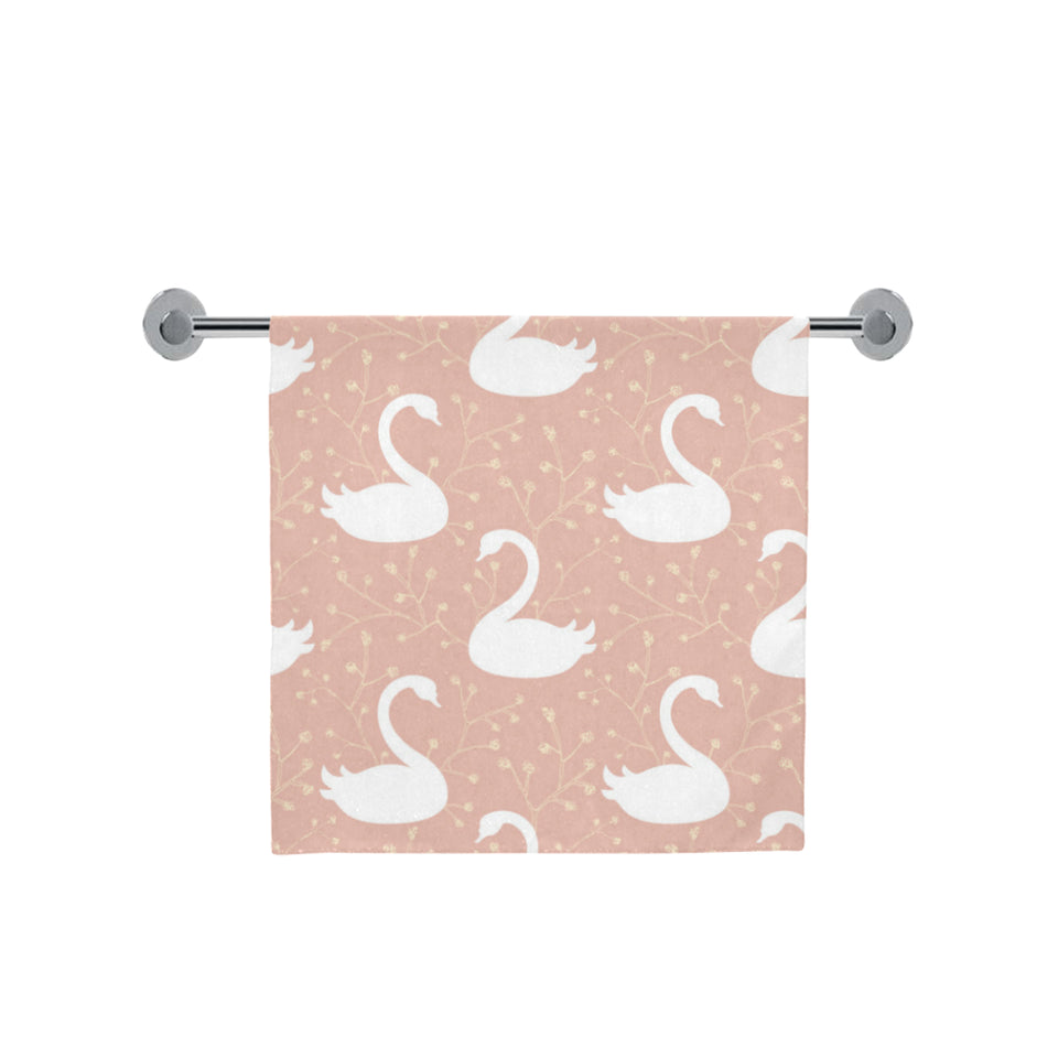 Swan flower light pink background Bath Towel