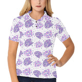 Hedgehog Pattern Print Design 05 Women's All Over Print Polo Shirt