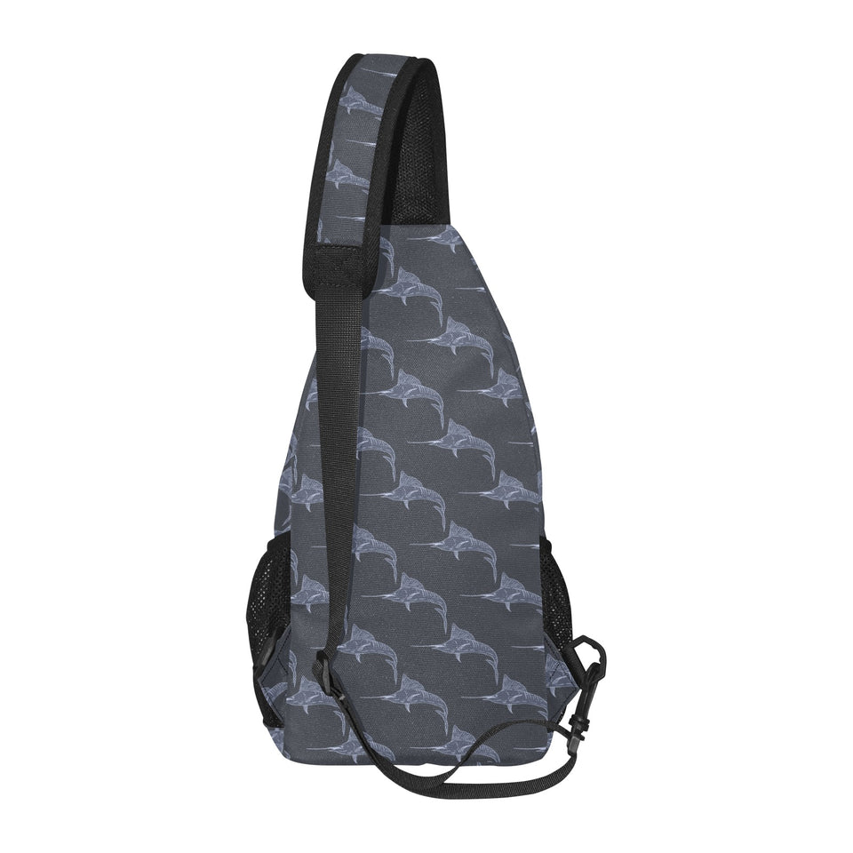 Swordfish Pattern Print Design 03 All Over Print Chest Bag
