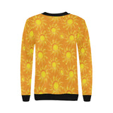 Sun orange background Women's Crew Neck Sweatshirt