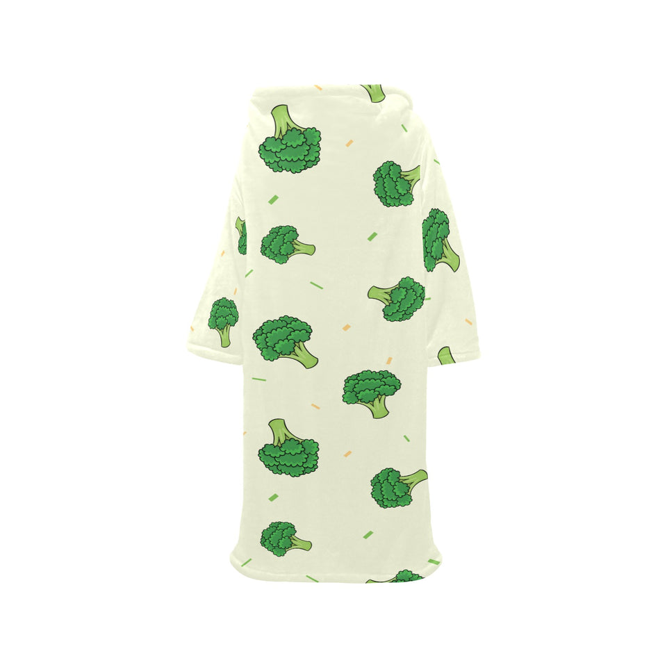 Broccoli pattern Blanket Robe with Sleeves