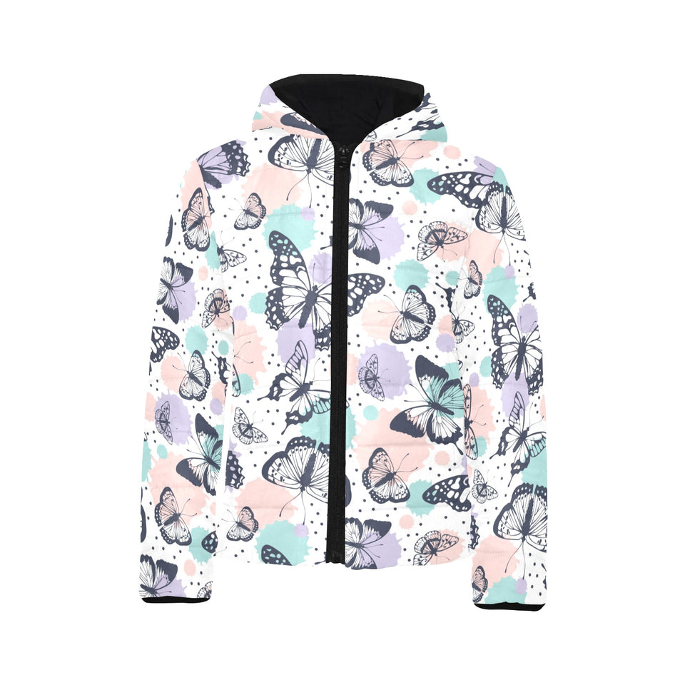 Butterfly pattern Kids' Boys' Girls' Padded Hooded Jacket