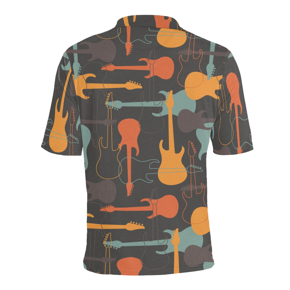 electric guitars pattern Men's All Over Print Polo Shirt