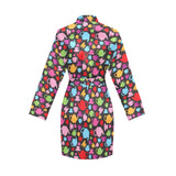 Tea pots Pattern Print Design 01 Women's Long Sleeve Belted Night Robe