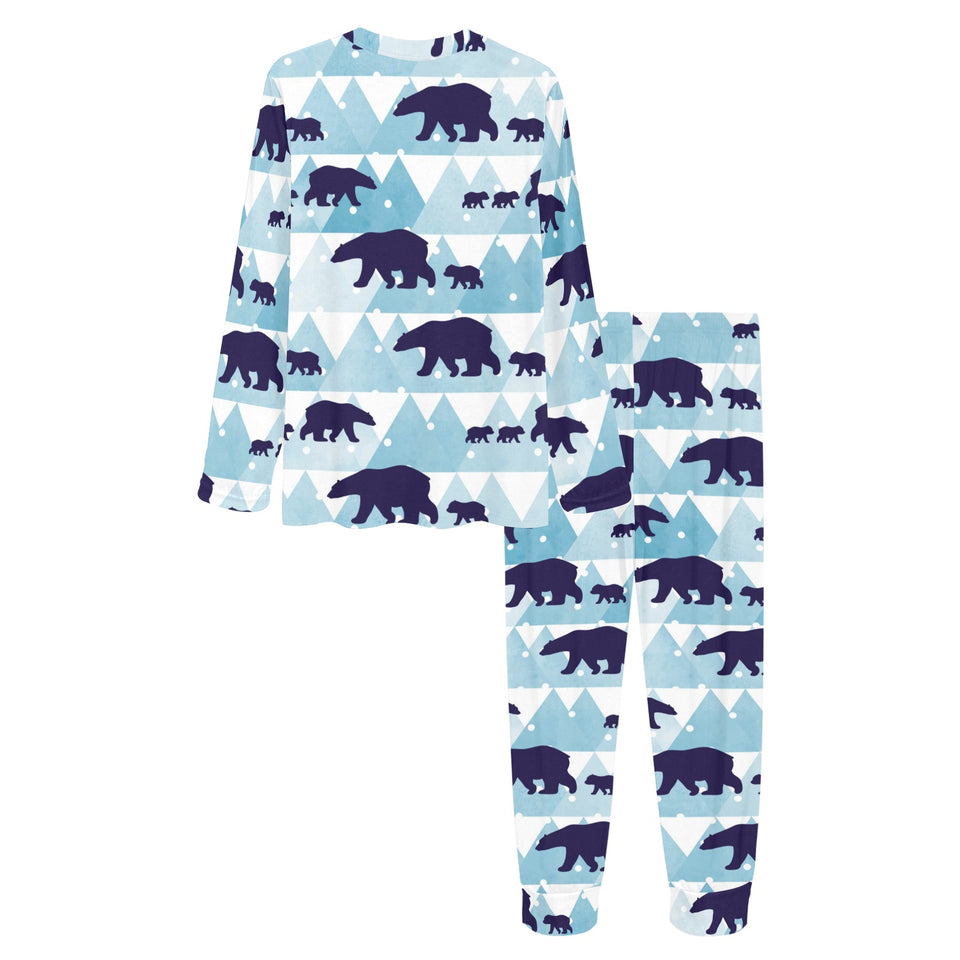 polar bear winter snow pattern Women's All Over Print Pajama Set