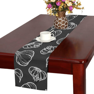 Garlic pattern black background Table Runner
