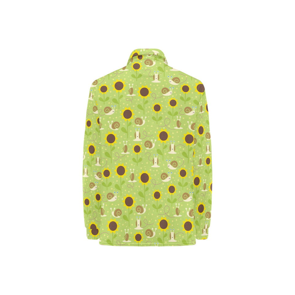 Snail Pattern Print Design 01 Women's Long Sleeve Polo Shirt