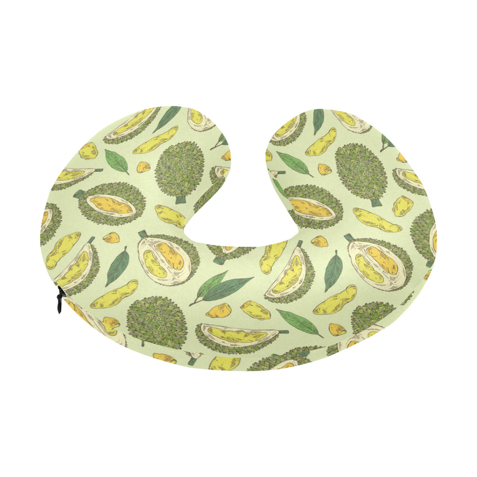 Durian leaves pattern background U-Shaped Travel Neck Pillow