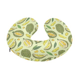 Durian leaves pattern background U-Shaped Travel Neck Pillow