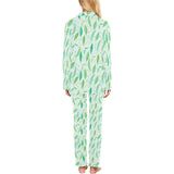 Green Peas Pattern Print Design 01 Women's Long Pajama Set