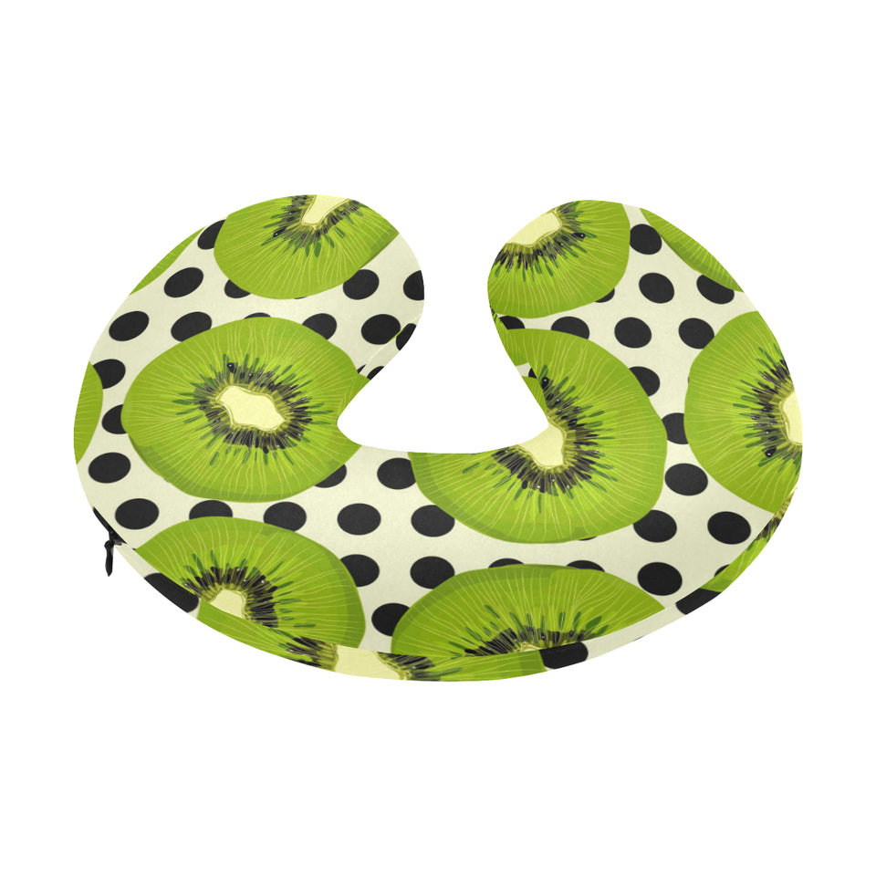 kiwi black dot background U-Shaped Travel Neck Pillow