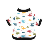 Colorful helicopter pattern All Over Print Pet Dog Round Neck Fuzzy Shirt