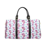 Purple seahorse blue coral pattern Travel Bag