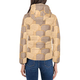 Bread Toast Pattern Print Design 04 Women's Padded Hooded Jacket