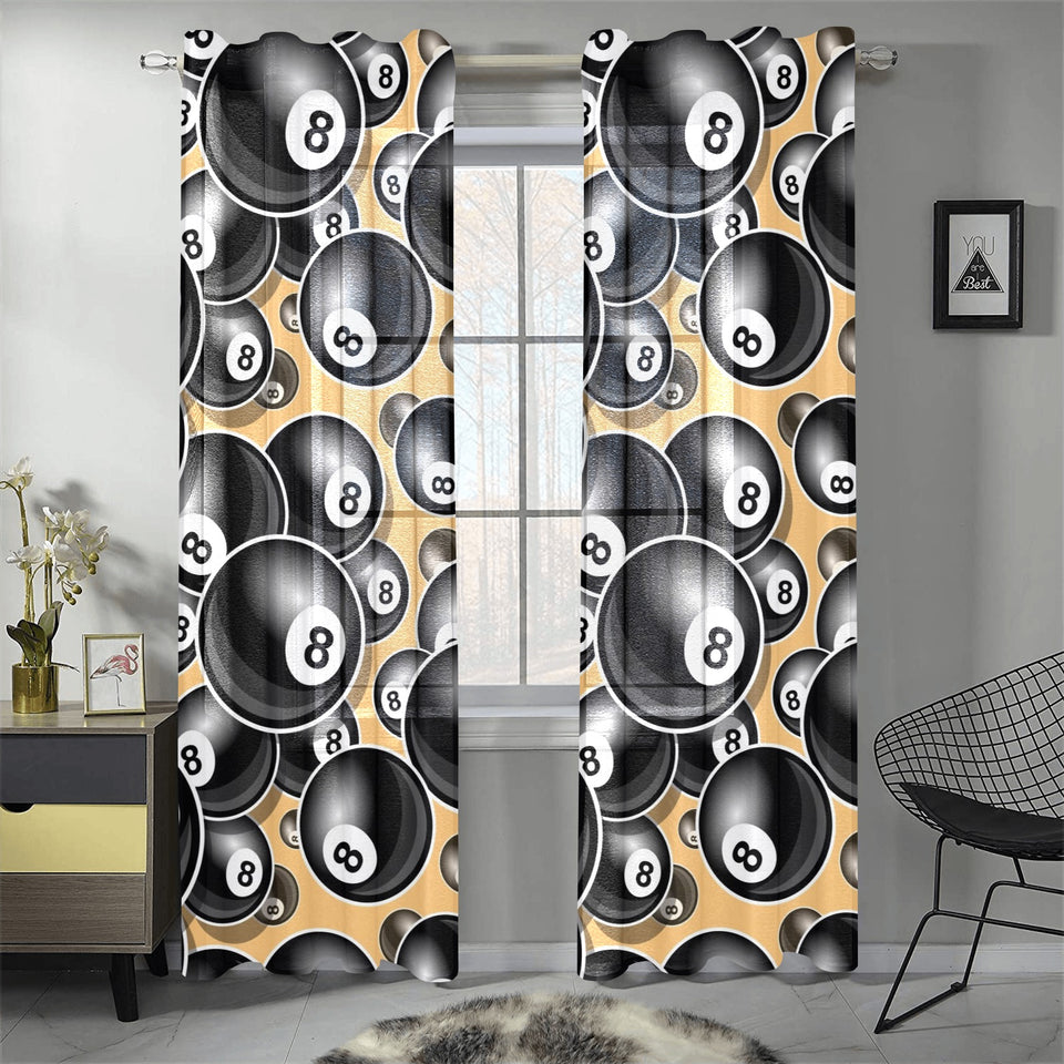 Billiard Ball Pattern Print Design 04 Gauze Curtain