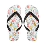 Maneki neko cat fan sakura Unisex Flip Flops