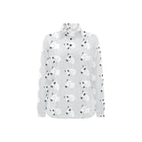 Bull Terrier Pattern Print Design 01 Women's Long Sleeve Polo Shirt