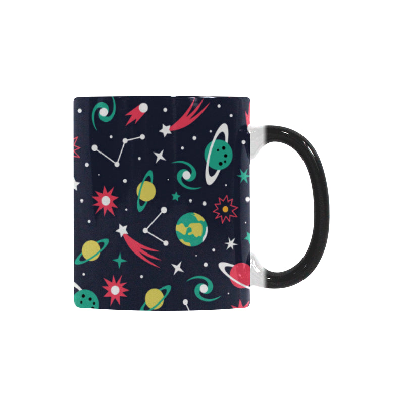 colorful space pattern planet star Morphing Mug Heat Changing Mug