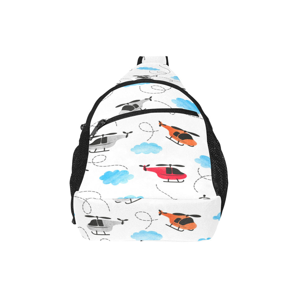Watercolor helicopter cloud pattern All Over Print Chest Bag