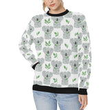 Hand drawn Koala leaves pattern Women's Crew Neck Sweatshirt