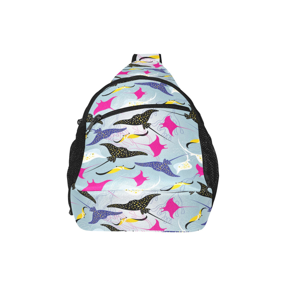 Stingray Pattern Print Design 01 All Over Print Chest Bag