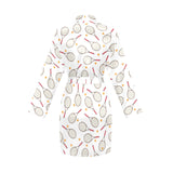 Tennis Pattern Print Design 04 Women's Long Sleeve Belted Night Robe
